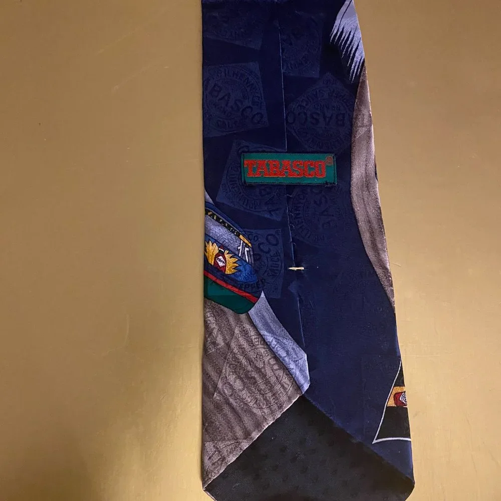 Men's Necktie Auto Racing Theme 100% Silk Tabasco  Brand